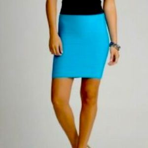 BCBGMaxAzria Turquoise Bandage Skirt